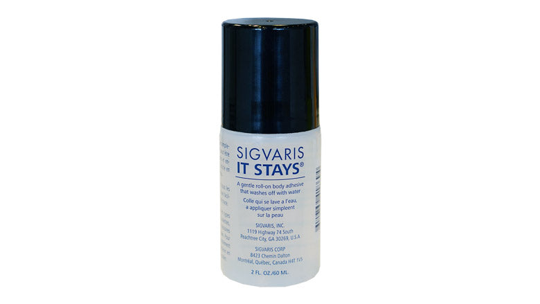 It Stays Roll-On Body Adhesive Glue Applicator for Compression Socks, Stockings, Costumes, Clothing - Made in USA Mask Glue - 2 fl oz Clear