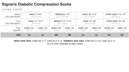 Sigvaris Diabetic Compression Sock Knee 18-25 mmHg