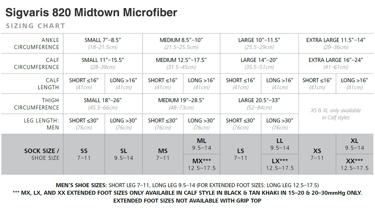 Sigvaris Midtown Microfiber Knee 15-20 mmHg